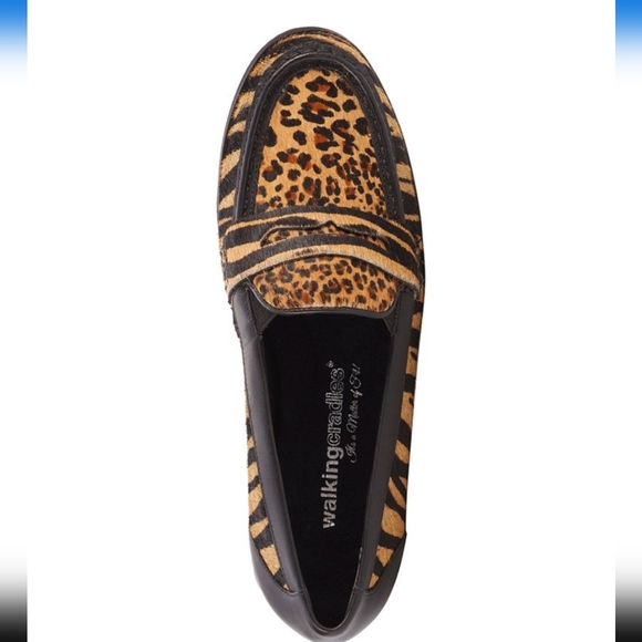 Tan Cheetah & Zebra print Winnie Calf Hair Loafers - Picture 2 of 4